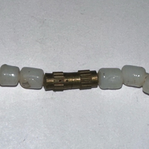 Vintage 15.5" Millefiori Glass Bead Choker Necklace Made in India White Beads - Picture 5 of 8